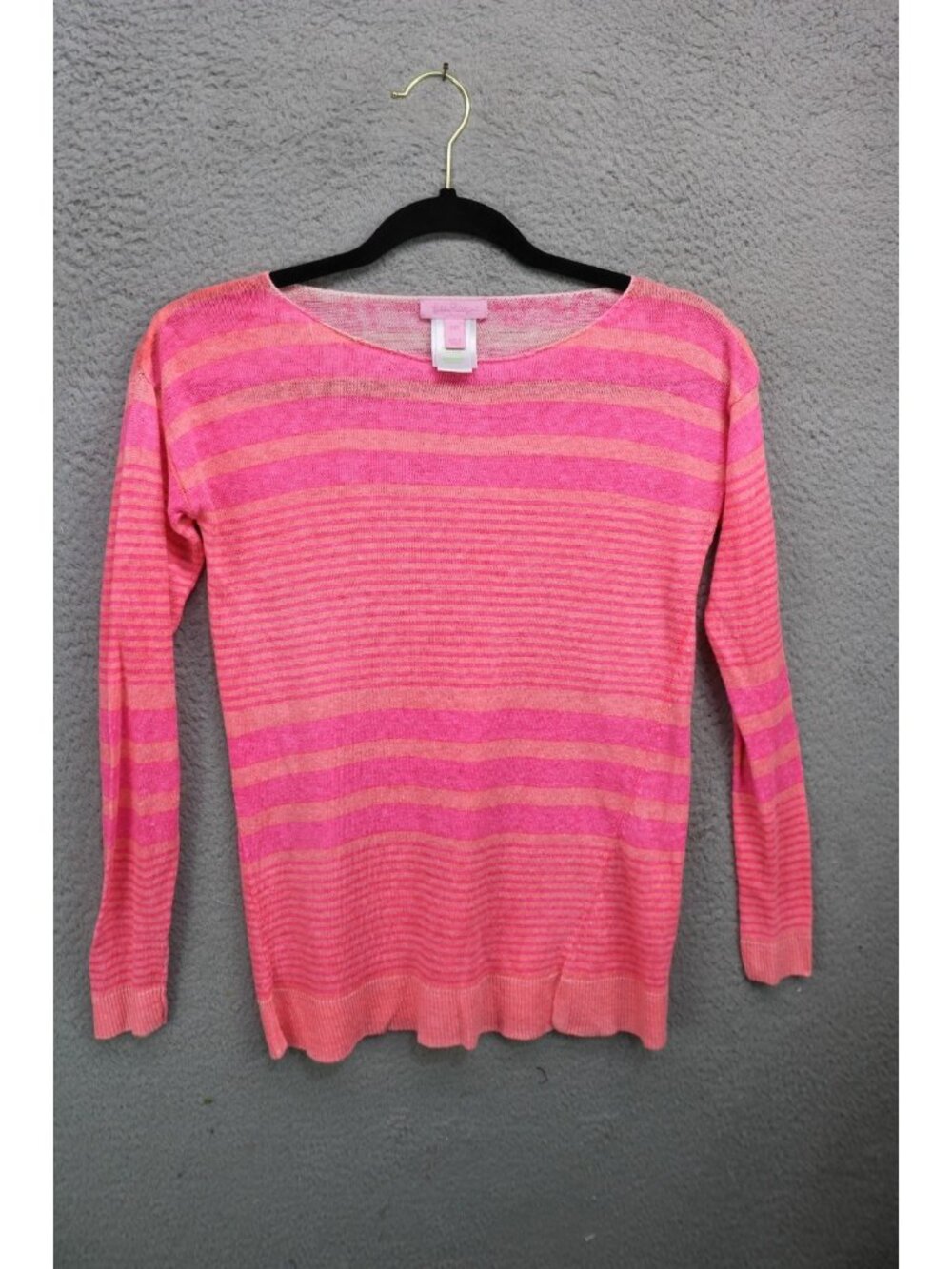 Lilly Pulitzer Long Sleeve 100% Linen Pink Striped Tunic-XXS-Preppy-Beachy